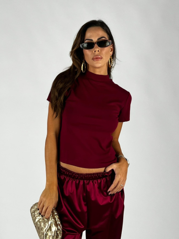 Maglia Mezzo-Collo Bordeaux