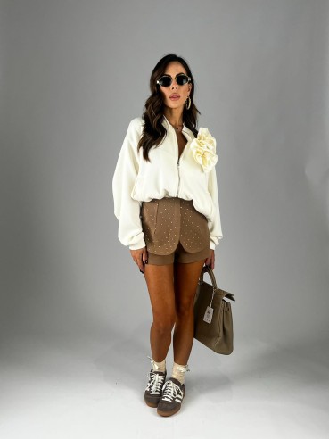 Shorts Strass Beige