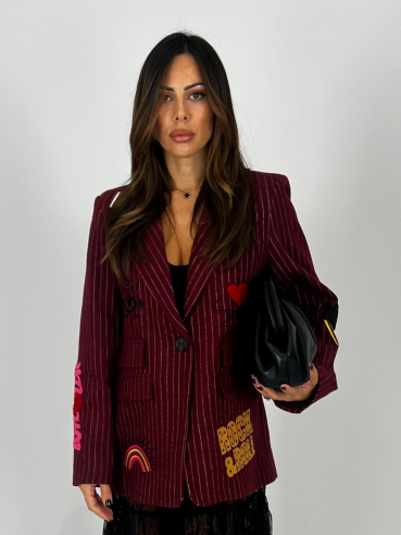 Coat Blazer Patch Bordeaux