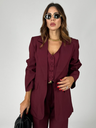 Tailleur 3 Pezzi Bordeaux