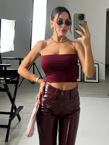 Top Crop Licra Bordeaux